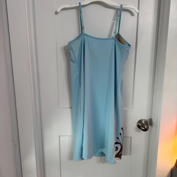 Athleta Spaghetti Straps Swim Dress Cover Up Built in Underwire Bra Blue Size M - Picture 4 of 11